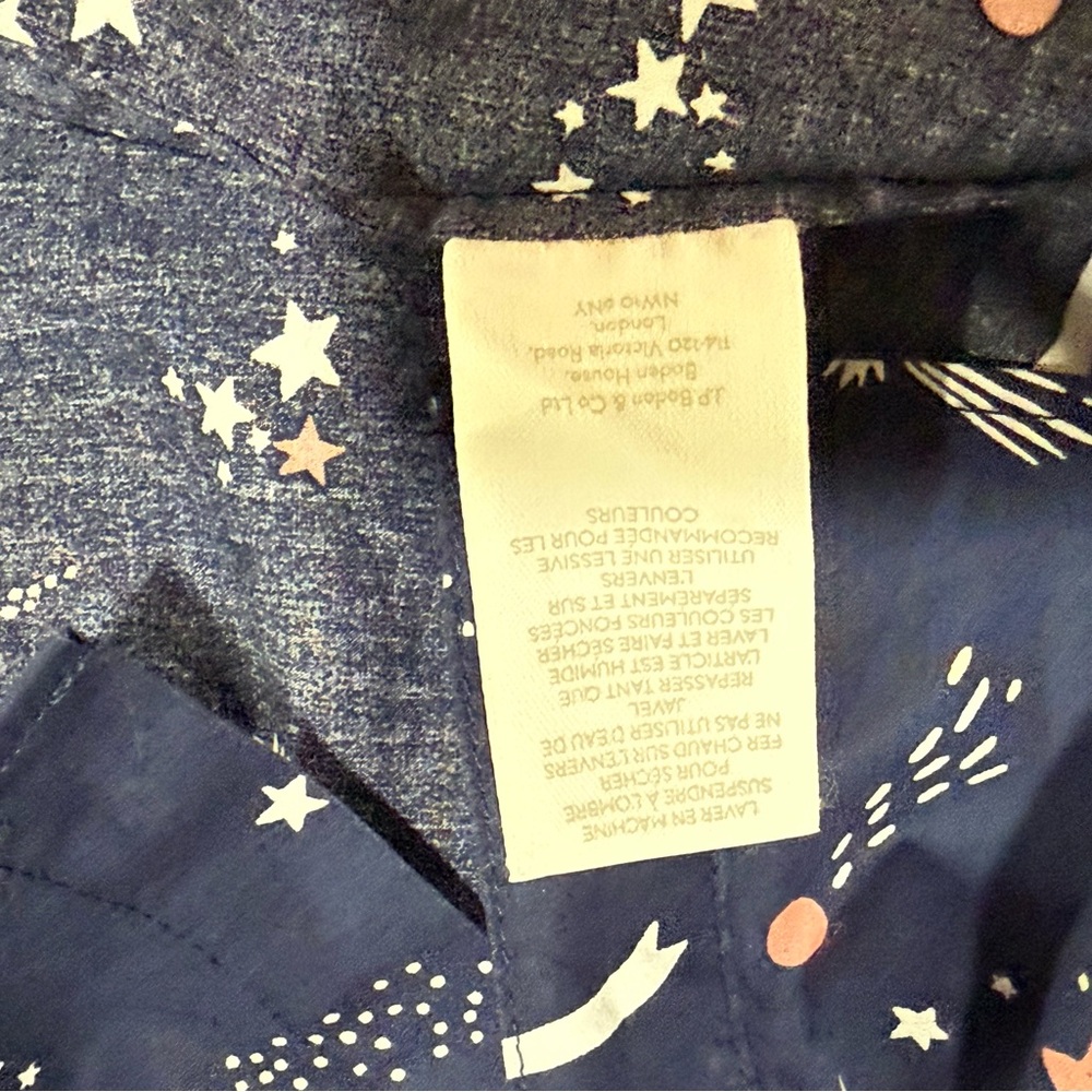 BODEN The Classic Shirt Button Down Top Navy Cosmic Shooting Star Print (10 US) - Picture 8 of 8